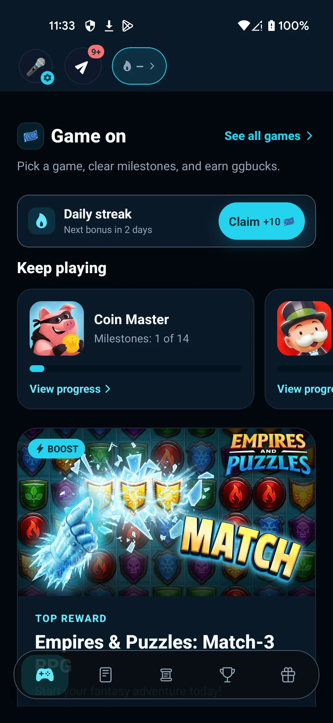 Play games. Get paid.